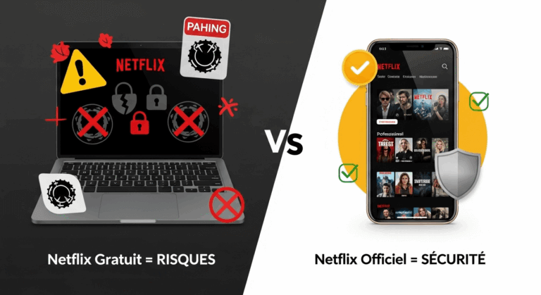 Comparaison des risques Netflix Tunisie gratuit versus abonnement officiel sécurisé en Tunisie 2025