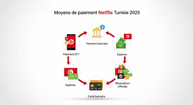 Moyens de paiement Netflix Tunisie 2025 - Options locales pour s'abonner